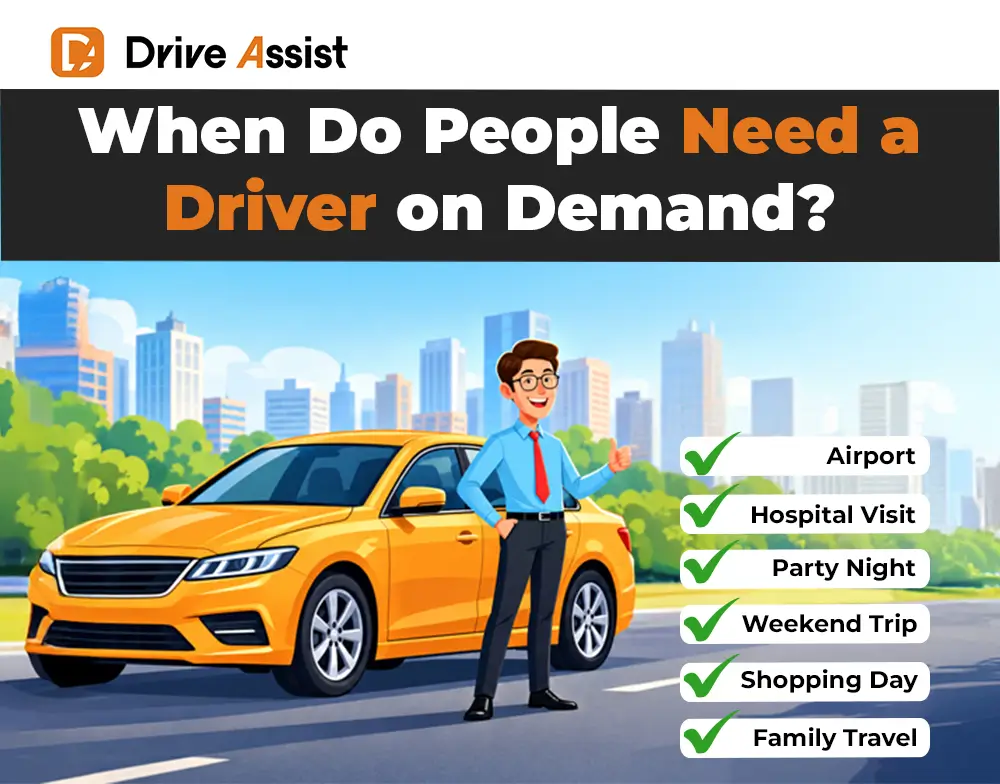 Common situations where people hire a driver on demand service in Delhi NCR